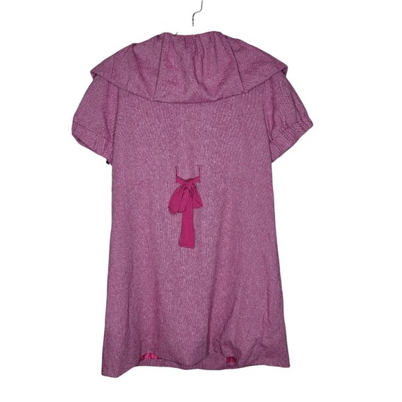 Kensie Girl NWT Pink Shimmering Short Sleeve Coat Peter Pan Collar Pockets Small - Picture 3 of 7